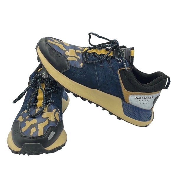 SNKR Project Men's Duane Lace Up Sneakers Navy/Tan Color US 12M - Picture 2 of 15